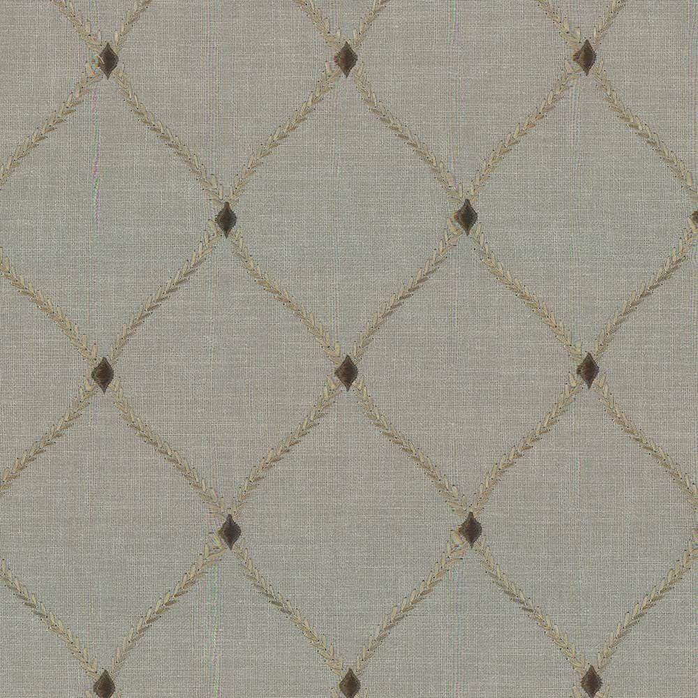 Bluffton Cloud by Kasmir Fabric 1438 100% Polyester Embroidery Contents 100% Rayon INDIA 15,000 Wyzenbeek Double Rubs H: 4 2/8 inches, V:6 1/8 inches 54 - 55 - Fabric Carolina - Kasmir