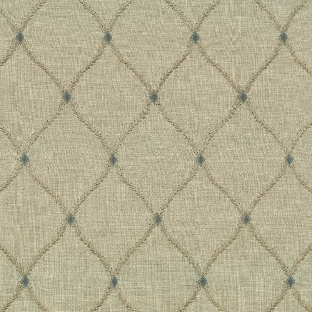 Bluffton Dew by Kasmir Fabric 1442 100% Polyester Embroidery 100% Rayon INDIA 15,000 Wyzenbeek Double Rubs Horizontal: 4 2/8 inches and Vertical: 6 1/8 inches 51 - 55 - Fabric Carolina -