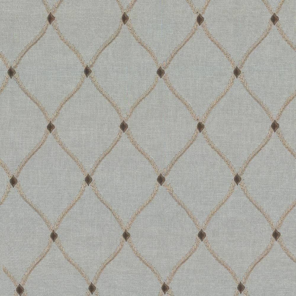 Bluffton Porcelain by Kasmir Fabric 1441 100% Polyester Embroidery Contents 100% Rayon INDIA 15,000 Wyzenbeek Double Rubs H: 4 2/8 inches, V:6 1/8 inches 54 - 55 - Fabric Carolina - Kasmir