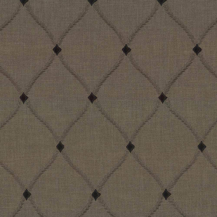 Bluffton Walnut by Kasmir Fabric 1438 100% Polyester Embroidery Contents 100% Rayon INDIA 15,000 Wyzenbeek Double Rubs H: 4 2/8 inches, V:6 1/8 inches 54 - 55 - Fabric Carolina - Kasmir
