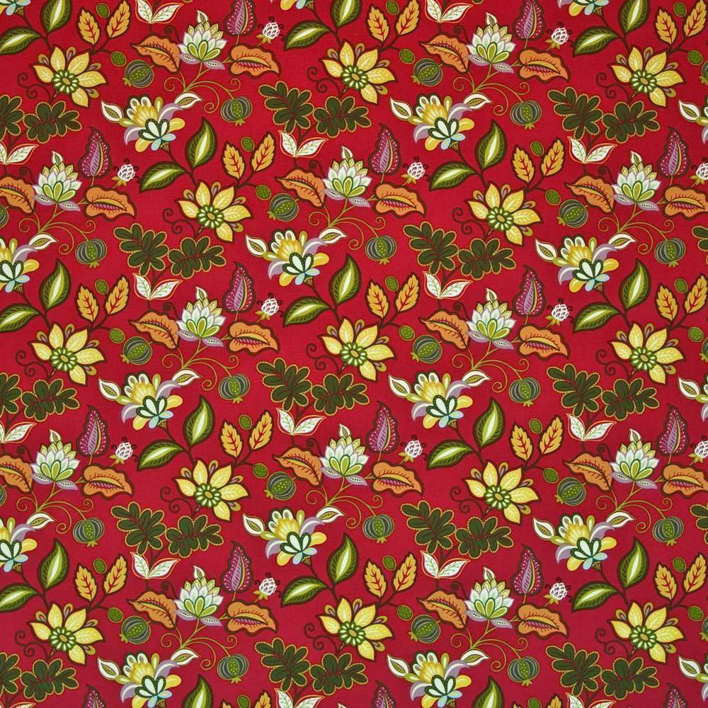 Bluffview Park Chili by Kasmir Fabric 1400 100% Cotton PAKISTAN Not Tested H: 18 inches, V:18 inches 54 - 55 - Fabric Carolina - Kasmir