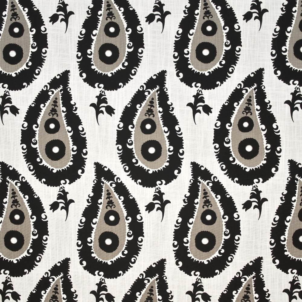 Bodum Paisley Cinder Smoke by Kasmir Fabric 1399 100% Cotton
 CHINA 3,000 Wyzenbeek Double Rubs Horizontal: 13 4/8 inches and Vertical: 27 inches 54 - Fabric Carolina -