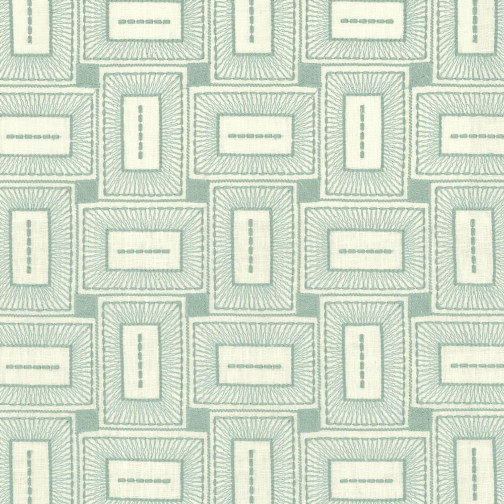 Box Office Aqua by Kasmir Fabric 1464 55% Polyester
42% Cotton
3% Linen
 INDIA </p><p>Repeat: Horizontal: 7 2/8 inches and Vertical: 7 6/8 inches 52 - Fabric Carolina -