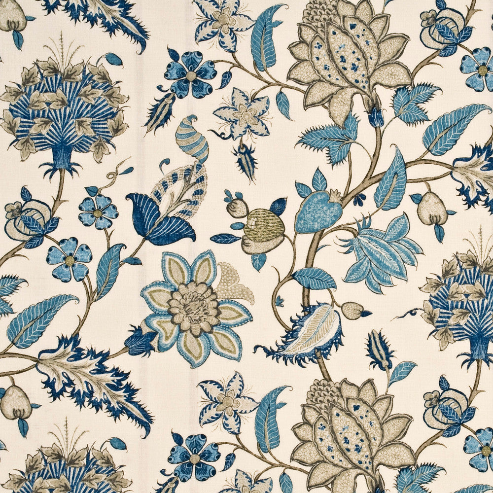 Baker'S Indienne Indigo/Taupe by G P & J Baker Fabric
