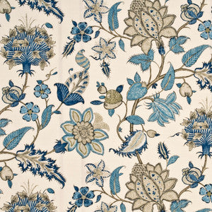 Baker'S Indienne Indigo/Taupe by G P & J Baker Fabric