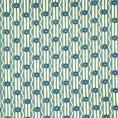 River Flower Aqua/De by G P & J Baker Fabric