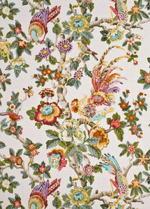 Pertelote Aqua/Rose/Multi by G P & J Baker Fabric