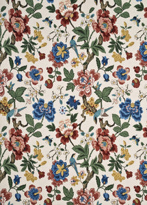Persian Pomegranate Red/Green/Aqua by G P & J Baker Fabric