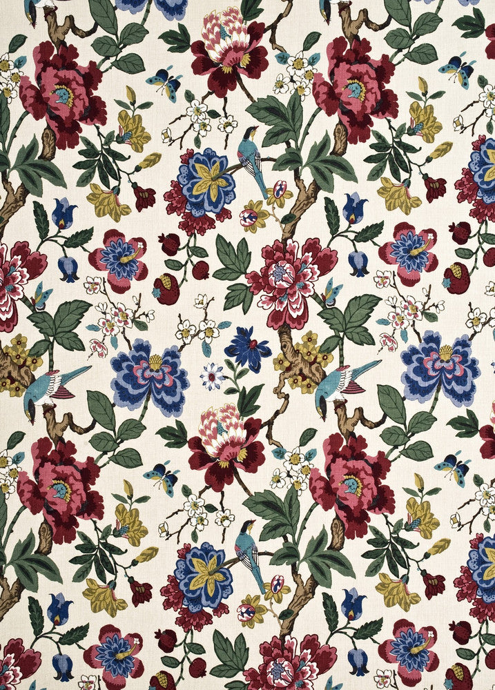 Persian Pomegranate Red/Indigo/Stone by G P & J Baker Fabric