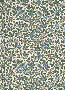 Bamboo Bird Aqua/Teal by G P & J Baker Fabric