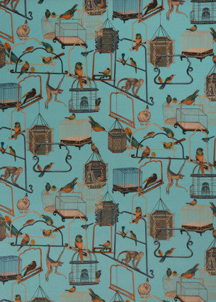 Menagerie Velvet Teal by G P & J Baker Fabric