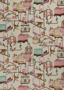 Menagerie Velvet Aqua by G P & J Baker Fabric
