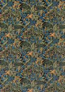 Trumpet Flowers Velvet Dark Indigo/Teal by G P & J Baker Fabric