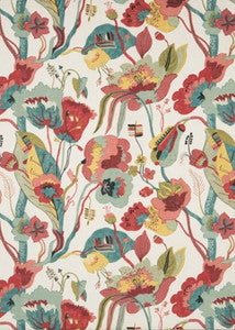 California Linen/Teal/Pimento by G P & J Baker Fabric