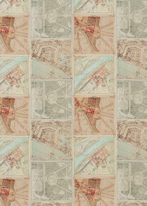 Palace Maps Linen Original by G P & J Baker Fabric