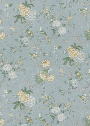 Oriental Bird Signature Soft Blue by G P & J Baker Fabric