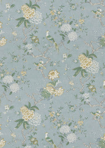 Oriental Bird Signature Soft Blue by G P & J Baker Fabric