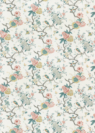 Oriental Bird Signature Teal by G P & J Baker Fabric