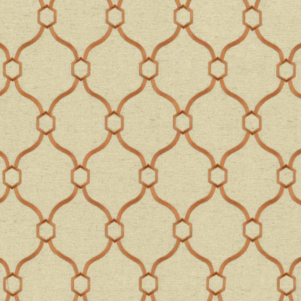 Braxton Copper by Kasmir Fabric 5121 32% Viscose
30% Polyester
26% Linen
12% Rayon
 CHINA </p><p>Repeat: Horizontal: 3 6/8 inches and Vertical: 5 inches 54 - Fabric Carolina -