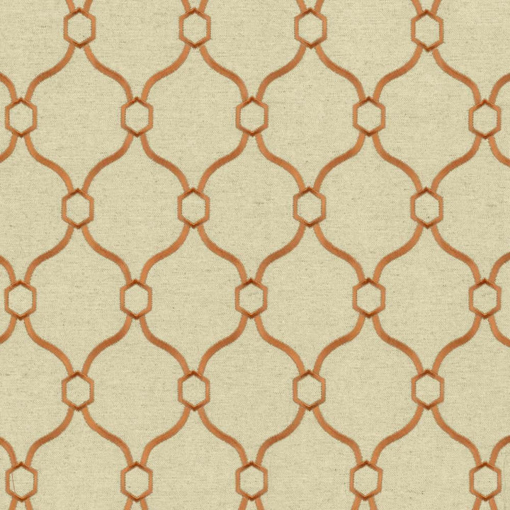 Braxton Copper by Kasmir Fabric 5121 32% Viscose
30% Polyester
26% Linen
12% Rayon
 CHINA </p><p>Repeat: Horizontal: 3 6/8 inches and Vertical: 5 inches 54 - Fabric Carolina -