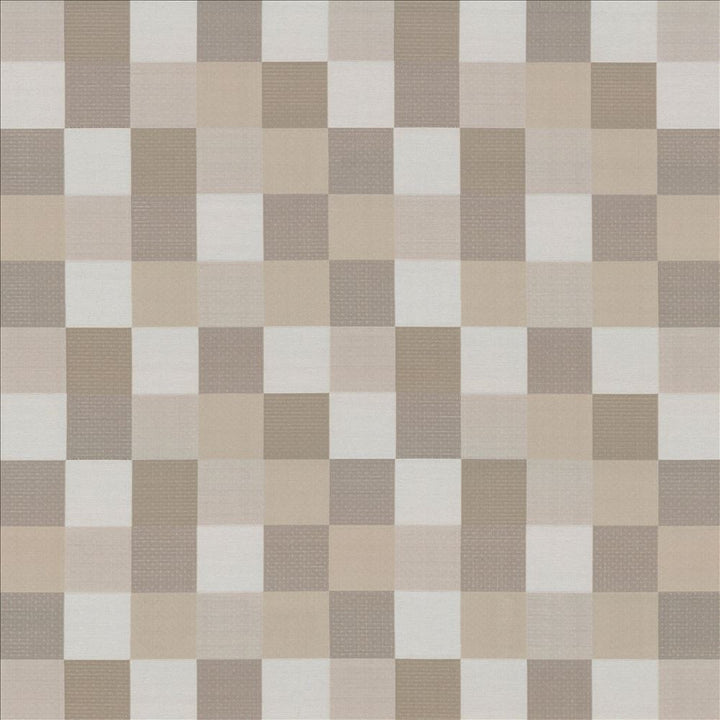 Brewster Check Driftwood by Kasmir Fabric 1437 100% Polyester
 TURKEY Not Tested Horizontal: 13 4/8 inches and Vertical: 14 7/8 inches 58 - Fabric Carolina -