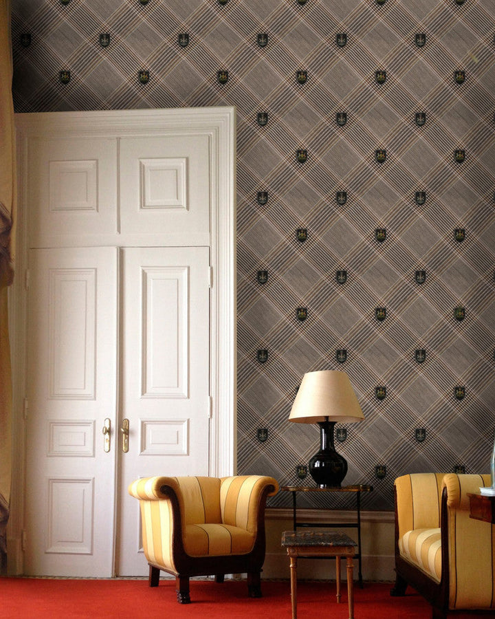 Nobility Grey Wallpaper by Mind the Gap Designer Wallpaper THE WALLPAPER COLLECTABLES Textured Matte Made in Europe Paste the wall 3 rolls x 20.5 x 3.25 yards - Swanky Fabrics -
