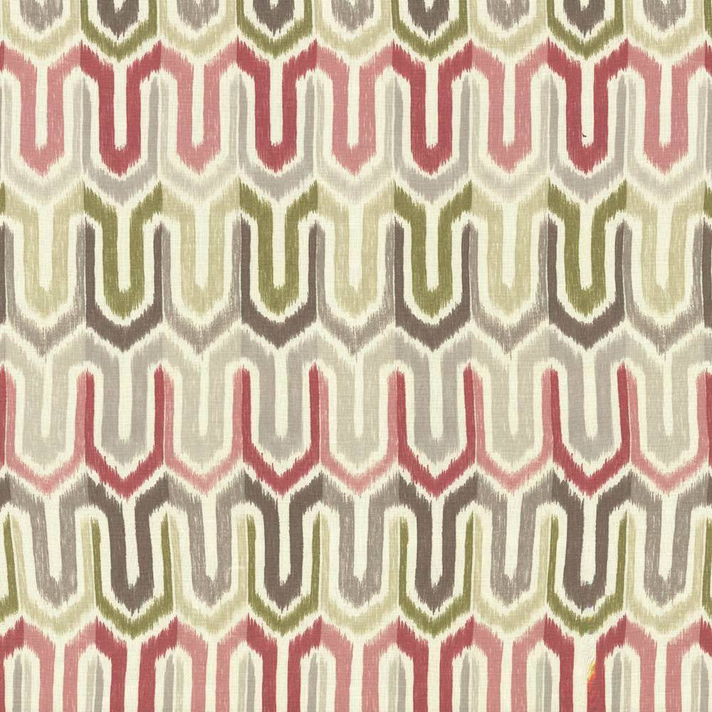 Brittingham Ikat Cherry Limeade by Kasmir Fabric 1435 100% Linen CHINA 48,000 Wyzenbeek Double Rubs H: 6 6/8 inches, V:25 2/8 inches 54 - Fabric Carolina - Kasmir