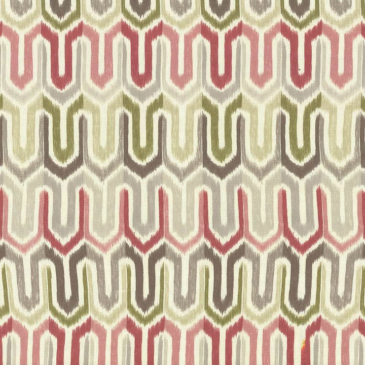 Brittingham Ikat Cherry Limeade by Kasmir Fabric 1435 100% Linen CHINA 48,000 Wyzenbeek Double Rubs Horizontal: 6 6/8 inches and Vertical: 25 2/8 inches 54 - Fabric Carolina -