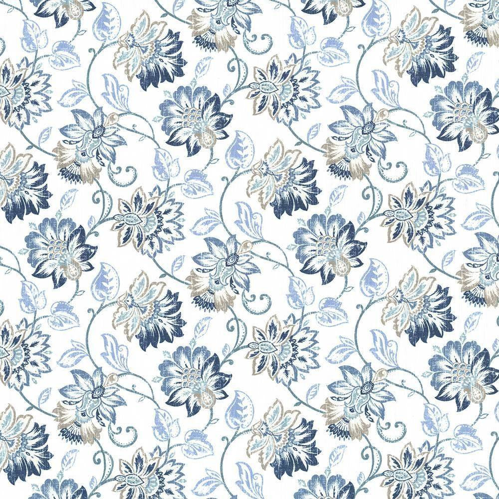 Brookmere Blue by Kasmir Fabric 5081 100% Cotton INDIA 3,000 Wyzenbeek Double Rubs H: 18 inches, V:18 2/8 inches 54 - Fabric Carolina - Kasmir