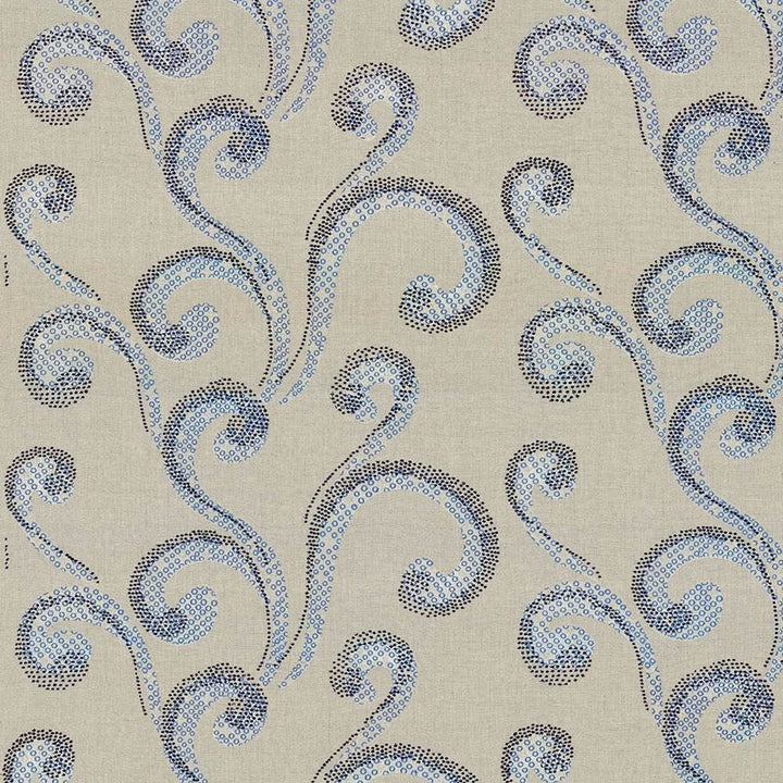 Bubbly Ocean by Kasmir Fabric 8005 100% Flax
 INDIA Not Tested </p><p>Repeat: Horizontal: 25 5/8 inches and Vertical: 15 6/8 inches 51 - Fabric Carolina -