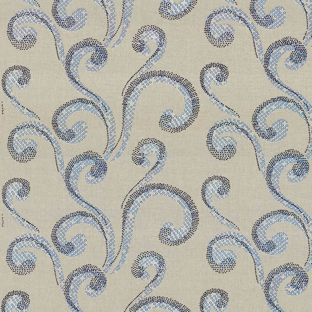 Bubbly Ocean by Kasmir Fabric 8005 100% Flax
 INDIA Not Tested </p><p>Repeat: Horizontal: 25 5/8 inches and Vertical: 15 6/8 inches 51 - Fabric Carolina -