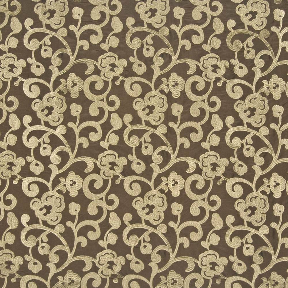 Buli Coffee Bean by Kasmir Fabric 1386 41% Rayon 32% Nylon 27% Polyester CHINA 12,000 Wyzenbeek Double Rubs H: 11 4/8 inches, V:11 4/8 inches 54 - 59 - Fabric Carolina - Kasmir