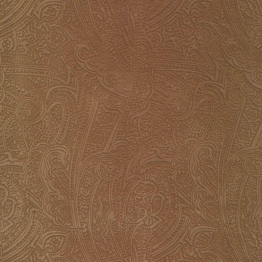 Bungalow Paisley Caramel by Kasmir Fabric 1411 100% Polyester KOREA 30,000 Wyzenbeek Double Rubs H: 4 4/8 inches, V:6 6/8 inches 54 - 56 - Fabric Carolina - Kasmir