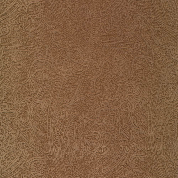 Bungalow Paisley Caramel by Kasmir Fabric 1411 100% Polyester KOREA 30,000 Wyzenbeek Double Rubs Horizontal: 4 4/8 inches and Vertical: 6 6/8 inches 54 - 56 - Fabric Carolina -