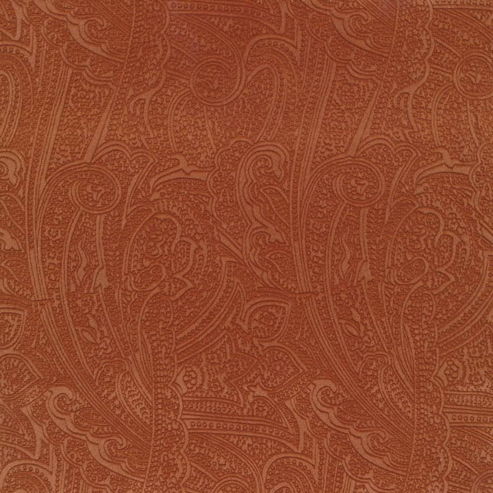 Bungalow Paisley Cinnamon by Kasmir Fabric 1411 100% Polyester
 KOREA 30,000 Wyzenbeek Double Rubs Horizontal: 4 4/8 inches and Vertical: 6 6/8 inches 54 - Fabric Carolina -