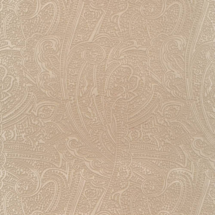 Bungalow Paisley Ecru by Kasmir Fabric 1411 100% Polyester KOREA 30,000 Wyzenbeek Double Rubs H: 4 4/8 inches, V:6 6/8 inches 54 - 56 - Fabric Carolina - Kasmir