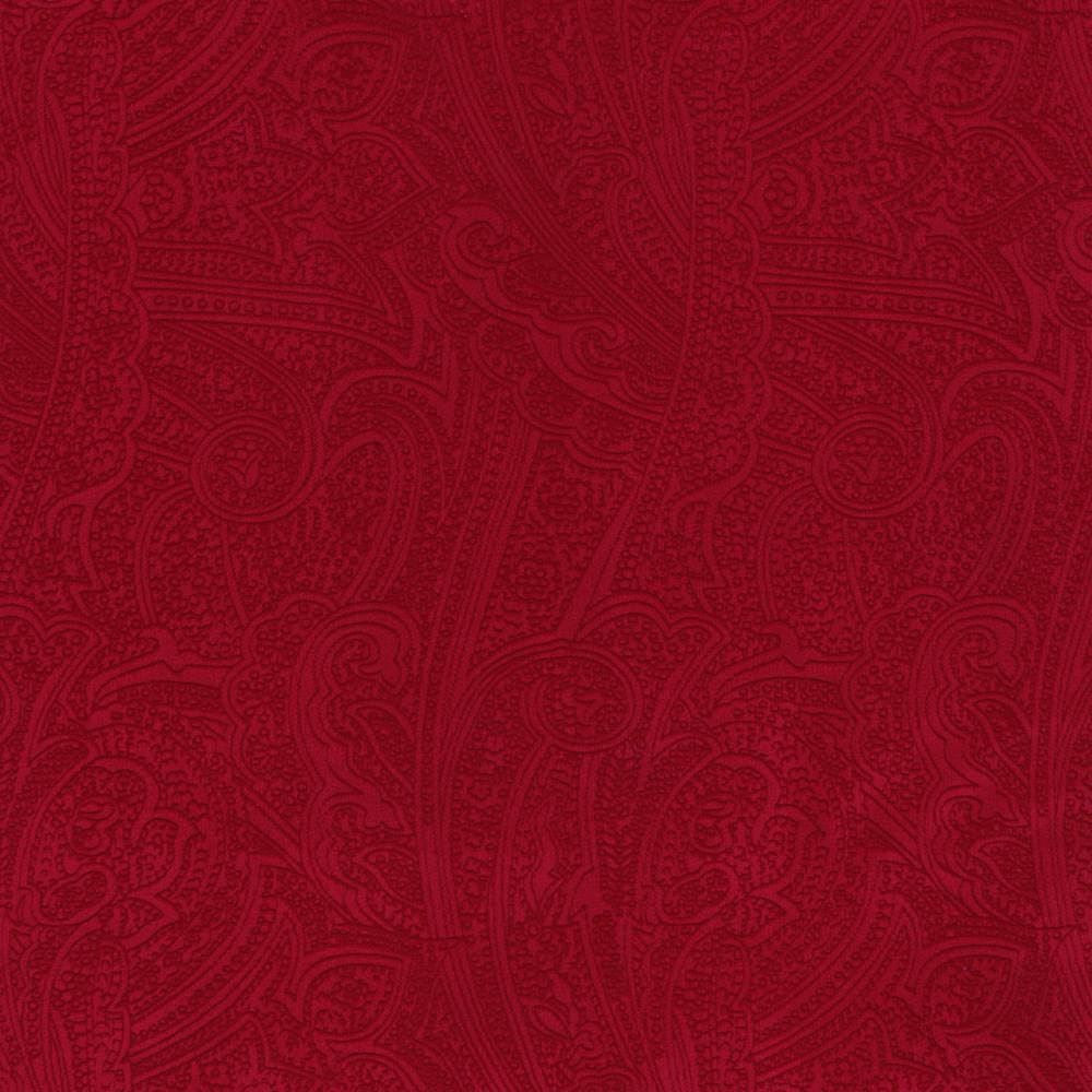 Bungalow Paisley Firethorn by Kasmir Fabric 1411 100% Polyester
 KOREA 30,000 Wyzenbeek Double Rubs Horizontal: 4 4/8 inches and Vertical: 6 6/8 inches 54 - Fabric Carolina -