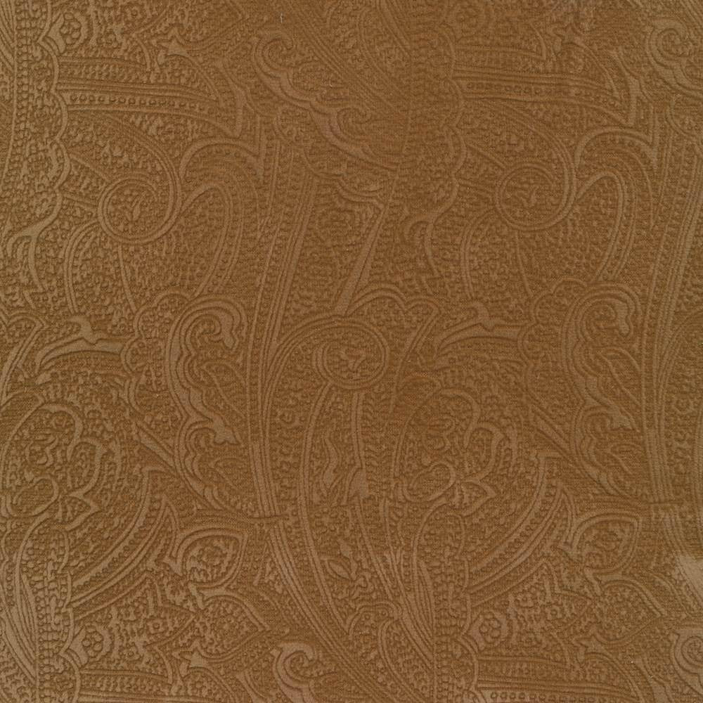 Bungalow Paisley Hazelnut by Kasmir Fabric 1411 100% Polyester KOREA 30,000 Wyzenbeek Double Rubs H: 4 4/8 inches, V:6 6/8 inches 54 - 56 - Fabric Carolina - Kasmir