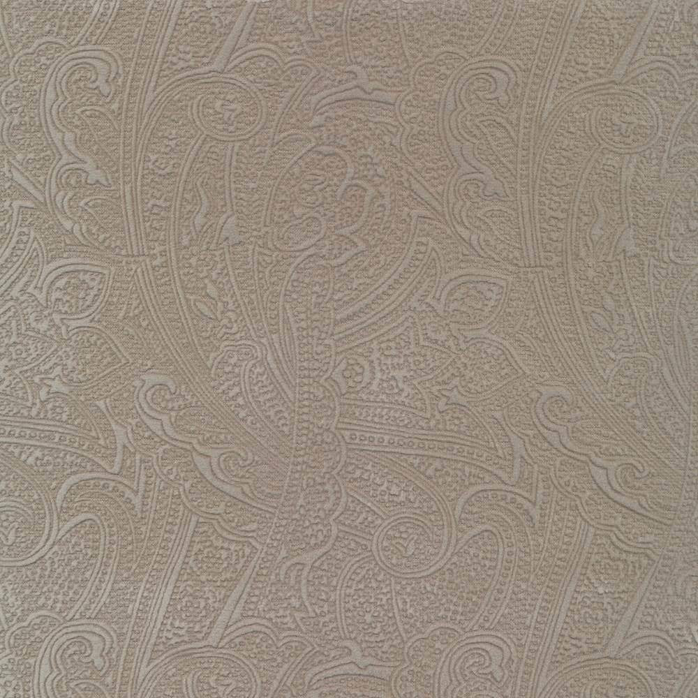 Bungalow Paisley Pewter by Kasmir Fabric 1411 100% Polyester KOREA 30,000 Wyzenbeek Double Rubs H: 4 4/8 inches, V:6 6/8 inches 54 - 56 - Fabric Carolina - Kasmir