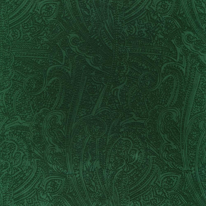 Bungalow Paisley Spruce by Kasmir Fabric 1411 100% Polyester KOREA 30,000 Wyzenbeek Double Rubs H: 4 4/8 inches, V:6 6/8 inches 54 - 56 - Fabric Carolina - Kasmir