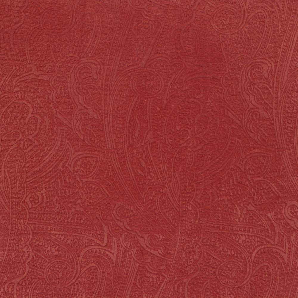 Bungalow Paisley Terracotta by Kasmir Fabric 1411 100% Polyester KOREA 30,000 Wyzenbeek Double Rubs H: 4 4/8 inches, V:6 6/8 inches 54 - 56 - Fabric Carolina - Kasmir