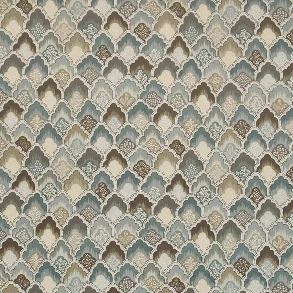 Burwick Grove Blue Citrine by Kasmir Fabric 1403 100% Cotton USA 15,000 Wyzenbeek Double Rubs H: 13 4/8 inches, V:12 5/8 inches 54 - Fabric Carolina - Kasmir