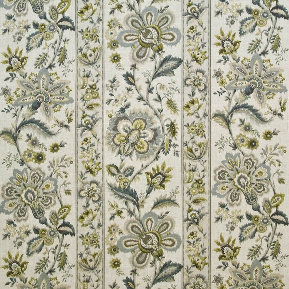 Burwick Manor Blue Citrine by Kasmir Fabric 1403 55% Linen 45% Rayon USA 15,000 Wyzenbeek Double Rubs Horizontal: 27 inches and Vertical: 27 inches 54 - Fabric Carolina -