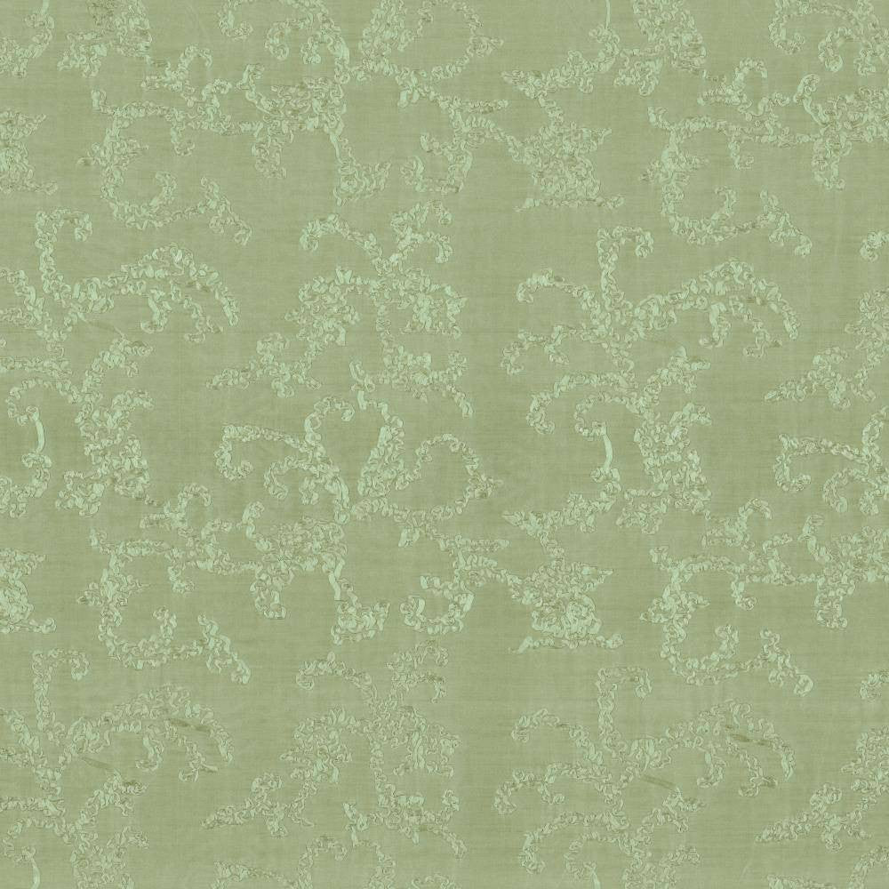 Bustle Aqua by Kasmir Fabric 5077 100% Polyester Embroidery Contents 100% Polyester CHINA Not Tested H: 20 4/8 inches, V:17 2/8 inches 57 - 58 - Fabric Carolina - Kasmir