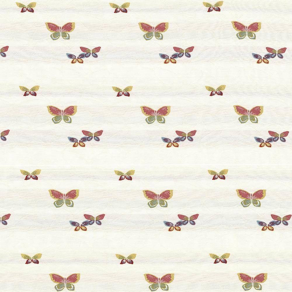Butterfly Garden Blanc by Kasmir Fabric 1423 69% Rayon 31% Polyester USA 39,000 Wyzenbeek Double Rubs H: 6 6/8 inches, V:6 4/8 inches 54 - 55 - Fabric Carolina - Kasmir