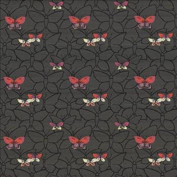 Butterfly Garden Charcoal by Kasmir Fabric 1424 69% Rayon 31% Polyester USA 39,000 Wyzenbeek Double Rubs H: 6 6/8 inches, V: 6 4/8 inches 54 - 55 - Fabric Carolina - Kasmir