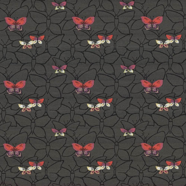 Butterfly Garden Charcoal by Kasmir Fabric 1424 69% Rayon
31% Polyester
 USA 39,000 Wyzenbeek Double Rubs </p><p>Repeat: Horizontal: 6 6/8 inches and Vertical: 6 4/8 inches 54 - Fabric Carolina -