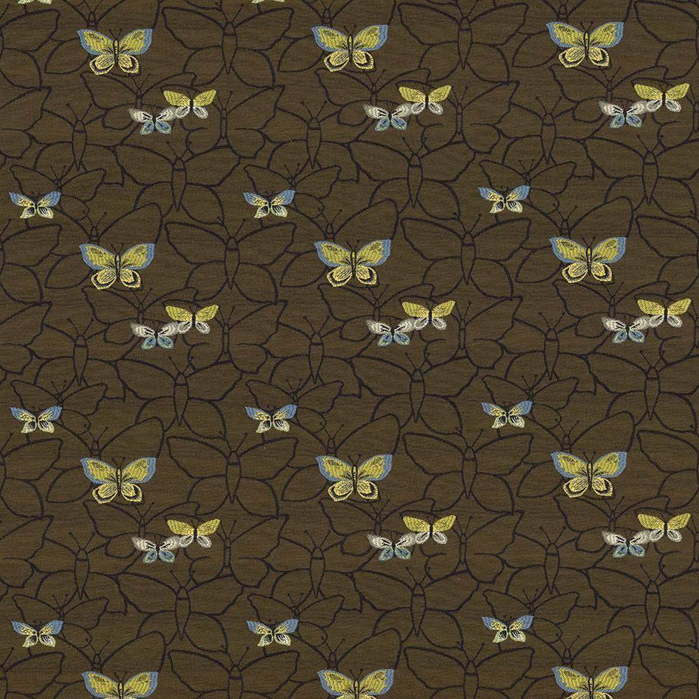 Butterfly Garden Maple by Kasmir Fabric 1424 69% Rayon 31% Polyester USA 39,000 Wyzenbeek Double Rubs H: 6 6/8 inches, V:6 4/8 inches 54 - 55 - Fabric Carolina - Kasmir