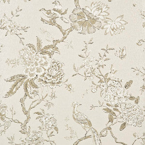 Oriental Bird Ivory by G P & J Baker Wallcovering
