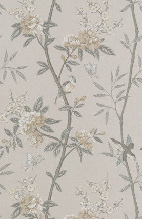 Peony & Blossom Dove/Silver by G P & J Baker Wallcovering